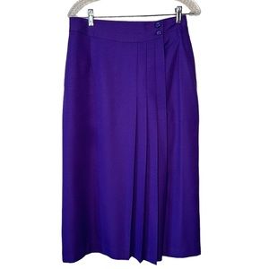 Pantman Vintage Women’s Purple Front Pleated Midi Skirt 12
